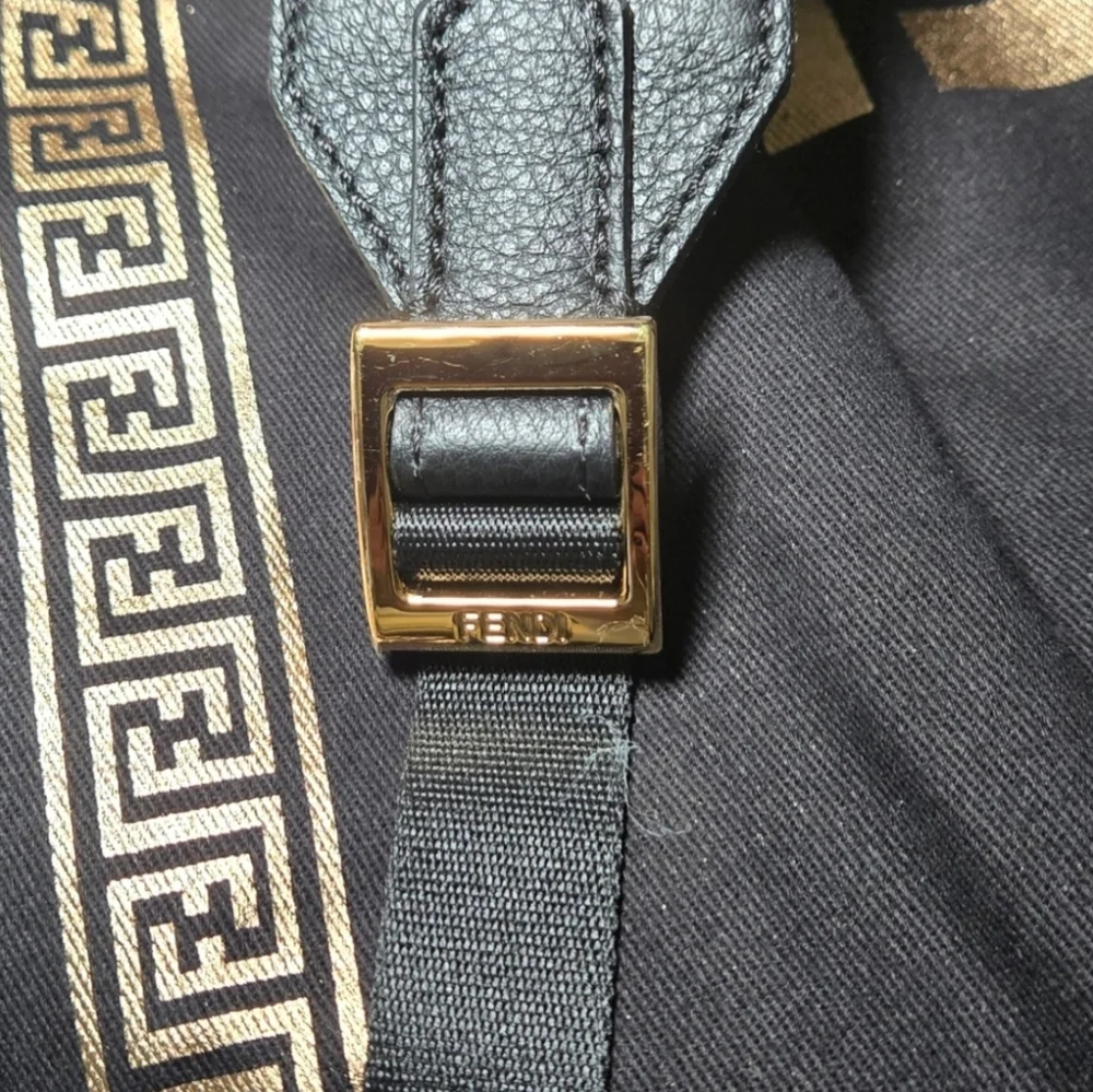 FENDACE Fendi/Vesace Collab Black and Gold Men's / Women's / Unisex Backpack